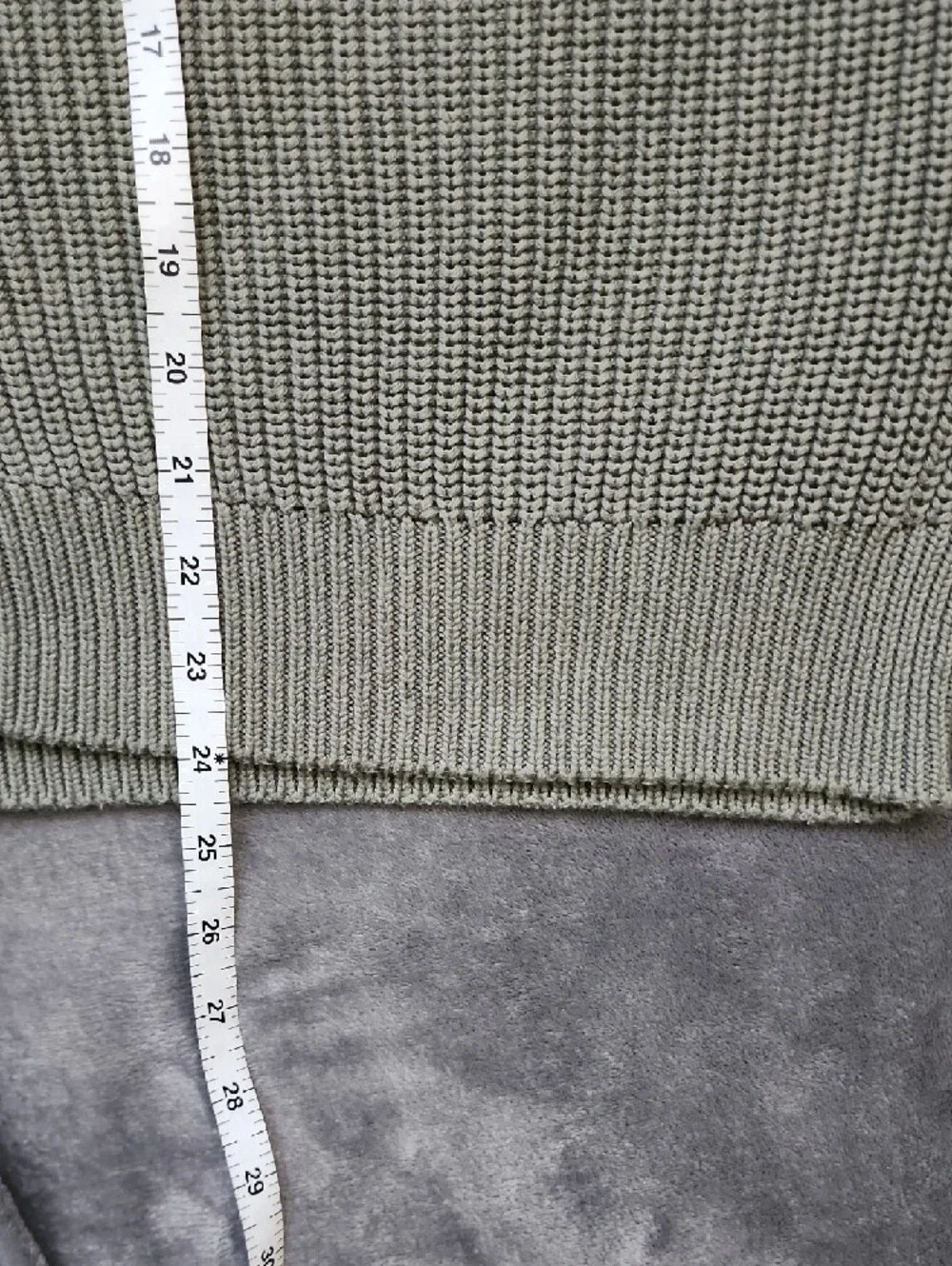 Quince Olive Green Ribbed V-Neck Button Cardigan Size M - Picture 4 of 6